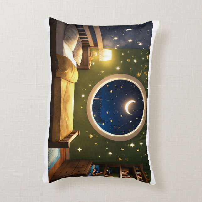 "Celestial Dreams: Måne och Star Pillow" Prydnadskudde (Baksidan(Vertikal))