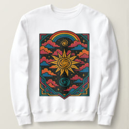 Celestial Dreams - Retro Sol & Rainbow Tarot Art T Shirt