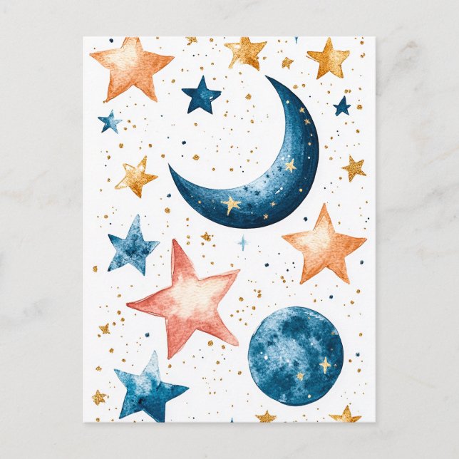 Celestial Dreams Watercolor Vykort (Framsida)