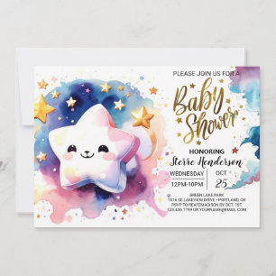 Celestial Dreamscape Äventyr Baby Shower Inbjudningar
