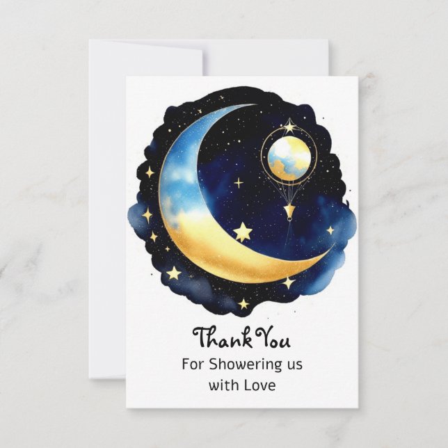 Celestial Dreamscape Boy Baby Shower Tack Kort (Framsida)