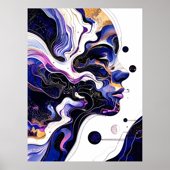 Celestial Dreamscape: Cosmic Feminine Energy Poster (Framsidan)