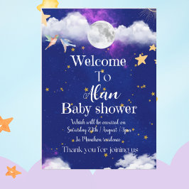 Celestial drömmer blå babydusch inbjudningar