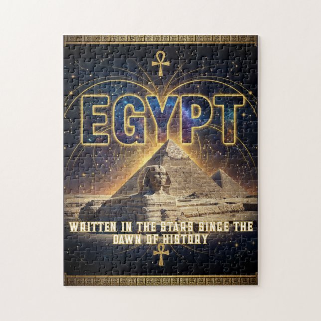 Celestial Egypt Sphinx Pyramids Galaxy Poster Pussel (Vertikal)