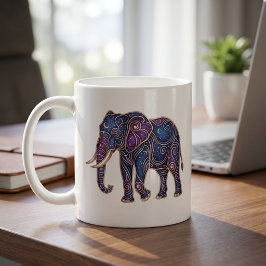 Celestial Elefantmugg Lyx Linje Konst Kaffemugg