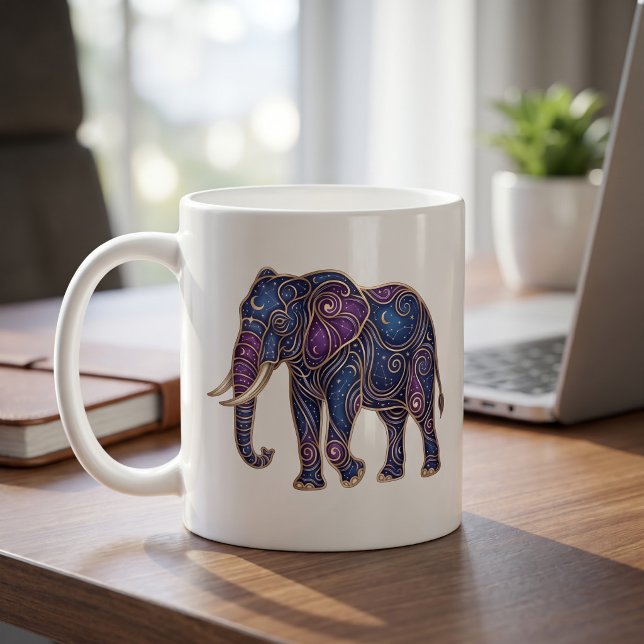 Celestial Elefantmugg Lyx Linje Konst Kaffemugg (Skapare uppladdad)