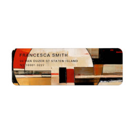 Celestial Elegance: Abstrakt Exploration in Beige Returadress Etikett