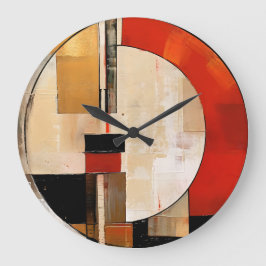 Celestial Elegance: Abstrakt Exploration in Beige Stor Klocka