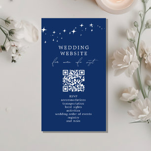 Celestial Elegant Bröllops QR-kod Webbplats Detalj Tilläggskort