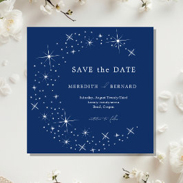 Celestial Elegant Wedding Moon Blue Save The Date Spara Datumet