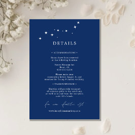 Celestial Elegant Wedding Navy Blue Details Tilläggskort