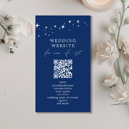 Celestial Elegant Wedding QR Code Website Details Tilläggskort