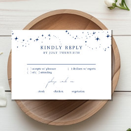 Celestial Elegant Wedding White RSVP Response Card OSA Kort