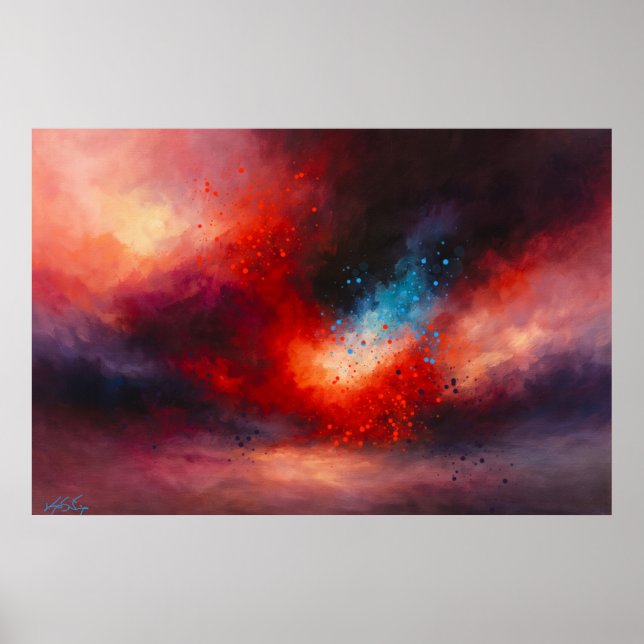 Celestial Emberfall Abstrakt Poster (Framsidan)