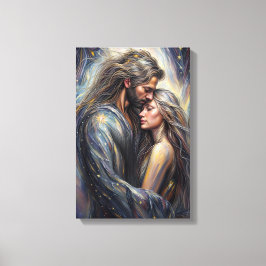 Celestial Embrace Romantic Starry Nght Art Canvastryck