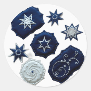 Celestial Embroided Symbols Runt Klistermärke