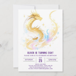 Celestial Enchanted Dragon Birthday Inbjudningar