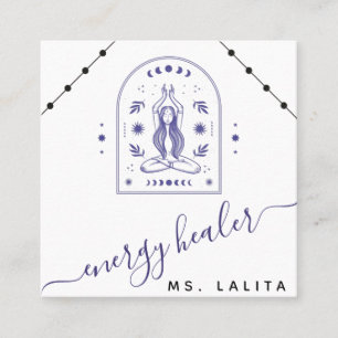 Celestial Energy Healer Cosmic Mystic Lila Boho Fyrkantigt Visitkort