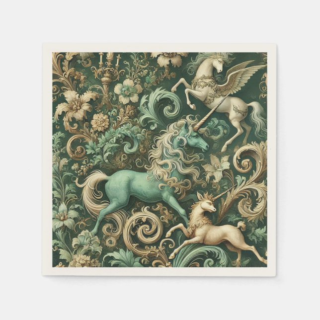 Celestial Equinox - Mythical Unicorn Pappersservett (Framsidan)