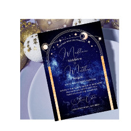 Celestial Evening Chic Elegant bröllop Inbjudningar