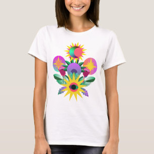 Celestial Eye Blommig Symbol Konst T Shirt