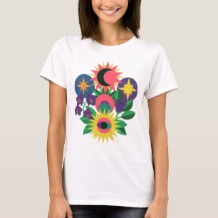 Celestial Eye Blommig Symbol Konst T Shirt