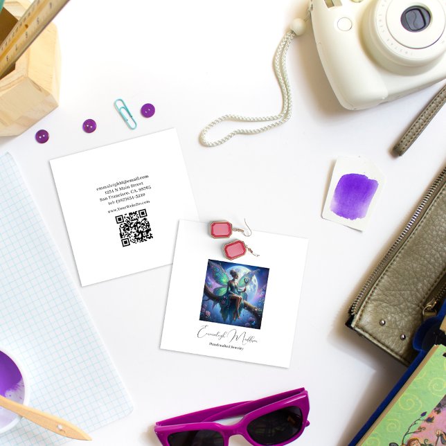 Celestial Fairy Jewelry Delights Fyrkantigt Visitkort (Skapare uppladdad)