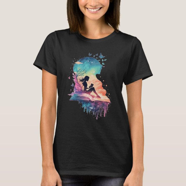 Celestial Fairy Reading Book Fantasy Novel Book T Shirt (Framsida)