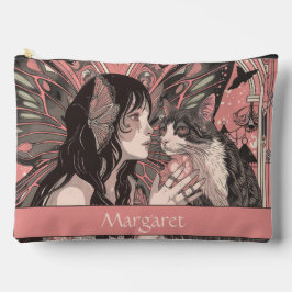 Celestial Fairy with Cat Peach Art Deco Personal