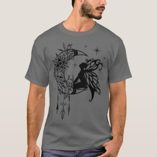 Celestial Fairycore Aesthetic Grunge Goth Måne Fai T Shirt