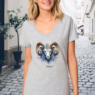Celestial Fantasy Galaxy Zodiac Symbol Aries Kvinn T Shirt