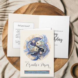 Celestial Fantasy Zodiac Symbol Pisces Birthday Kort