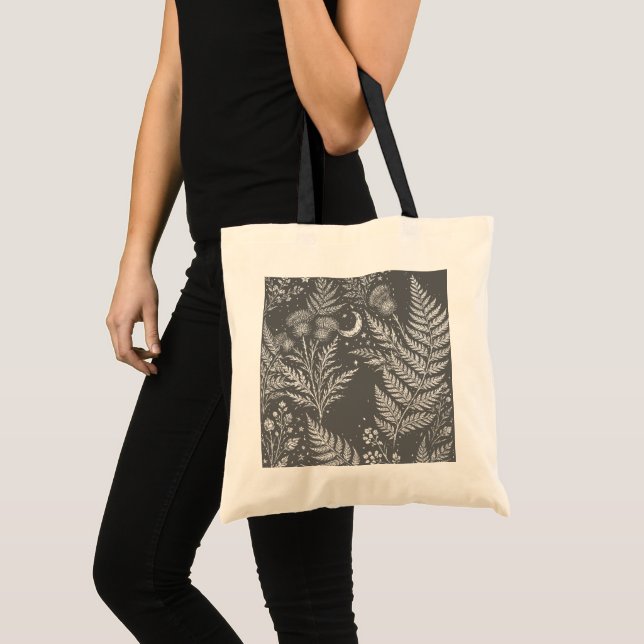 Celestial Fern Moon Botanisk Shopper-väska Tygkasse (Framsida (produkt))