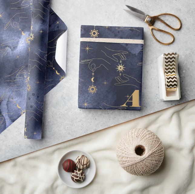 Celestial firande Tarot Card Hand Astrologer Presentpapper (Hantverk)