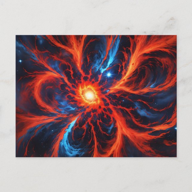 Celestial Fire Cosmic-Abstrakt Vykort (Framsida)