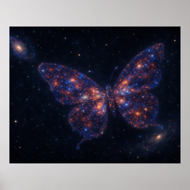 Celestial Fjäril Galaxy  Poster (Framsidan)
