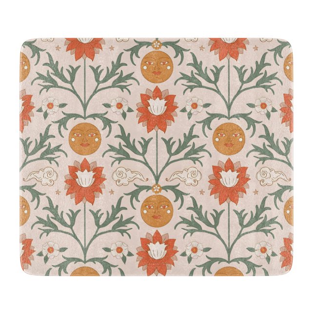 Celestial Floral Sunburst Seamless Pattern Design (Framsidan)