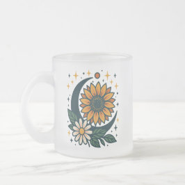 Celestial Flower Frosted Glass Mug Frostad Glasmugg