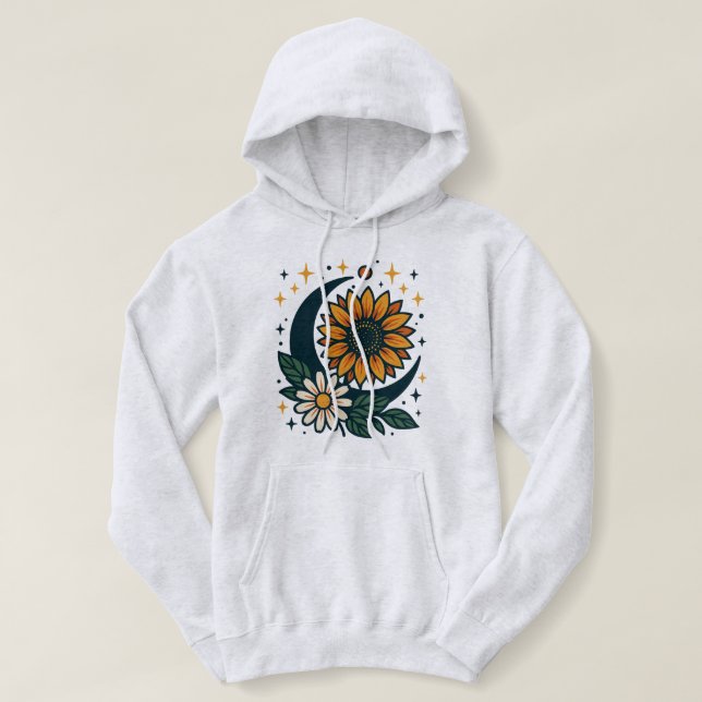 Celestial Flower Women's Hooded Sweatshirt T Shirt (Design framsida)