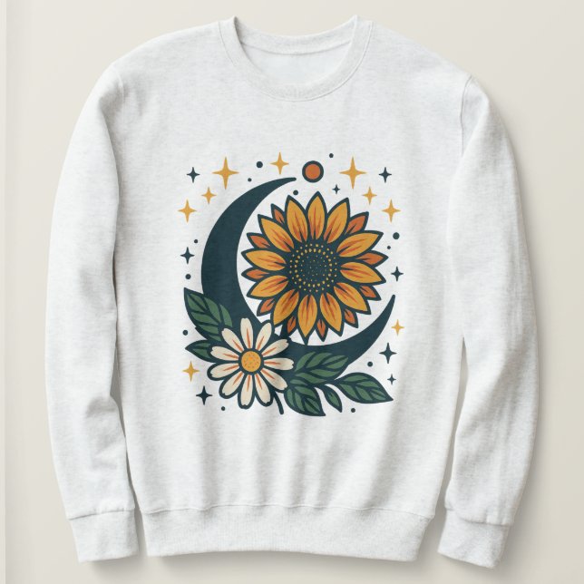 Celestial Flower Women's Sweatshirt T Shirt (Design framsida)