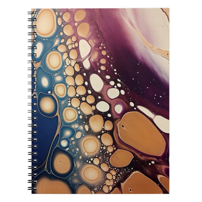 Celestial Fluid Marmor i Midnattsguld Anteckningsbok (Framsidan)