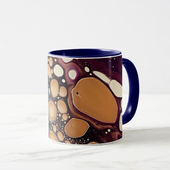 Celestial Fluid Marmor i Midnattsguld Mugg (Framsida höger)