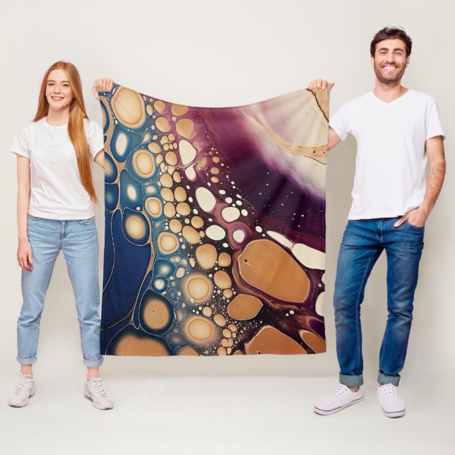 Celestial Fluidmarmor i midnattsguld Fleecefilt (På plats)