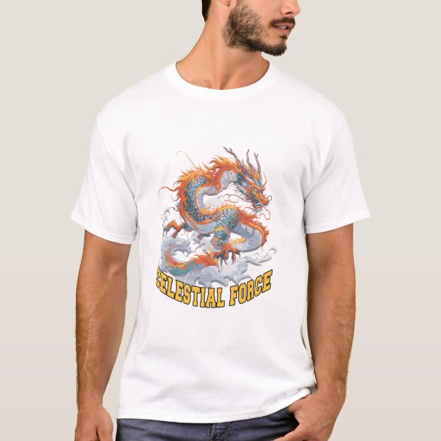 Celestial Force Män Vitt T Shirt (Framsida)