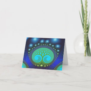 Celestial Forest Nature Mönster Abstrakt Art Kort