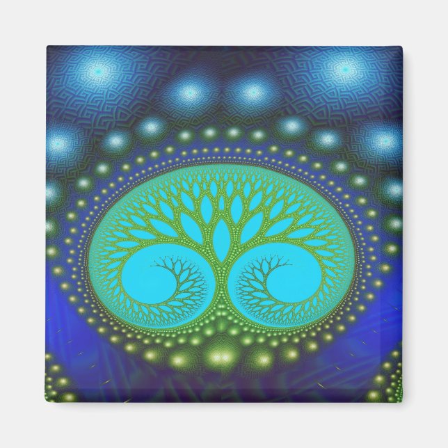 Celestial Forest Nature Mönster Abstrakt Art Magnet (Framsidan)