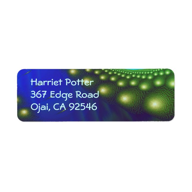 Celestial Forest Nature Mönster Abstrakt Art Returadress Etikett (Framsidan)