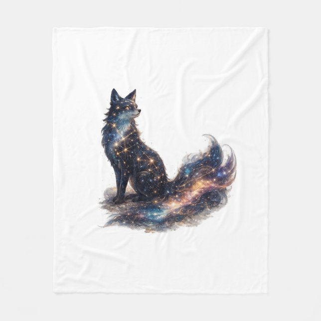Celestial Fox | Kosmisk Fantasidjur Fleecefilt (Framsidan)