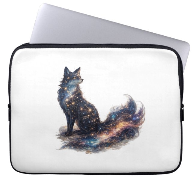 Celestial Fox | Kosmisk Fantasidjur Laptop Fodral (Framsidan)