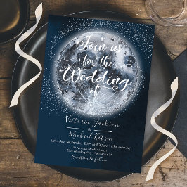 Celestial Full Moon och Stars Wedding inbjudningar